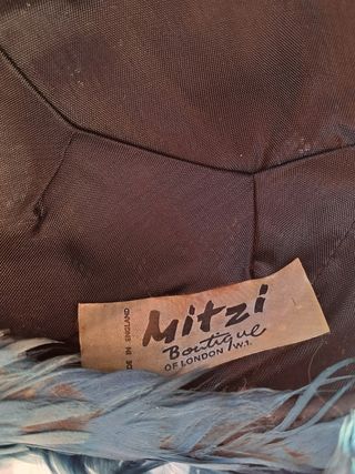 Sombrero vintage 50s Pillbox plumas