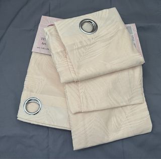 2 Tende Jacquard 135x275 Filtrante Fiori Beige