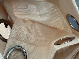 2 Tende Jacquard 135x275 Filtrante Fiori Beige