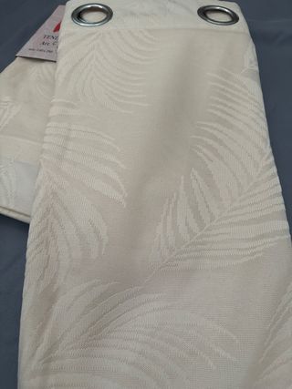 2 Tende Jacquard 135x275 Filtrante Fiori Beige