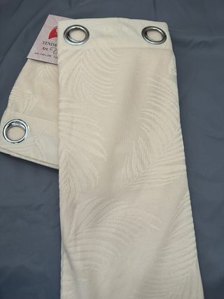 2 Tende Jacquard 135x275 Filtrante Fiori Beige