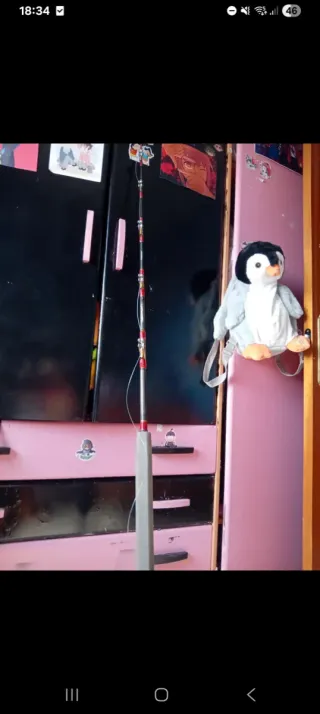 Caña de pescar con carrete