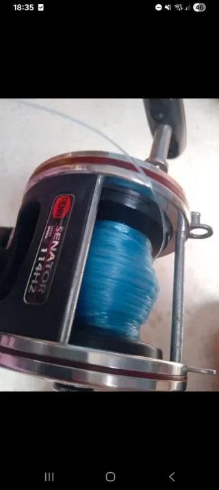 Caña de pescar con carrete