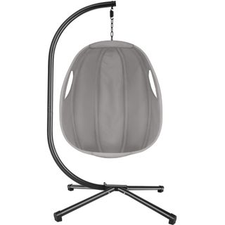 Silla colgante con soporte y cojín 160kg, gris claro