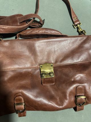 Bolso vintage piel marrón
