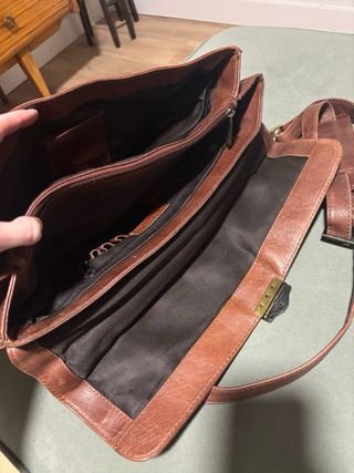 Bolso vintage piel marrón