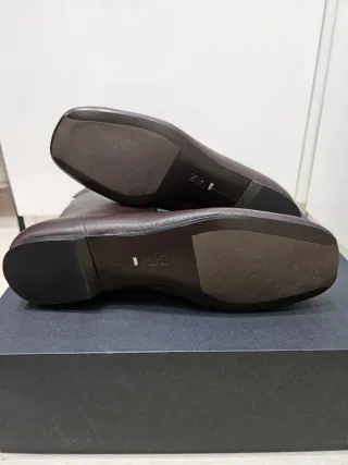 Botín Plano Piel  Zara rojo burdeos