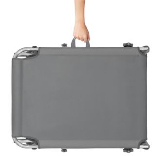 Tumbona de jardín plegable 190 x 68 x 28 cm, con bolsillo lateral gris