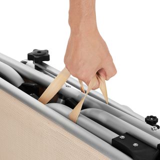 Tumbona plegable con reposacabezas y ajustable en 6 posiciones beige