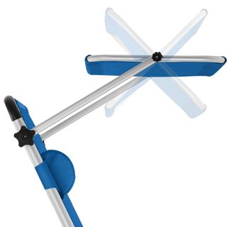 Tumbona plegable con reposacabezas y ajustable en 6 posiciones azul