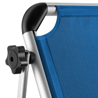 Tumbona plegable con reposacabezas y ajustable en 6 posiciones azul