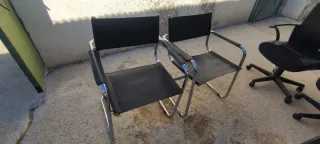 2 Sillas moderna negra y plateada