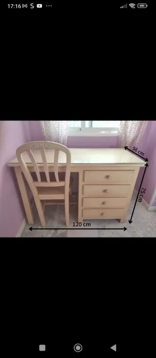 Escritorio madera y silla