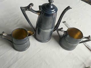 Juego café antiguo metalico