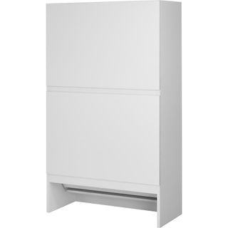 Zapatero con 2 compartimentos abatibles y 12 pares de zapatos blanco