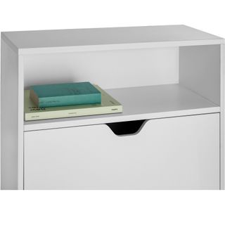 Zapatero con 2 compartimentos abatibles y 12 pares de zapatos blanco