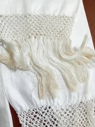 Coppia Asciugamani Lino Operato cm 120x65