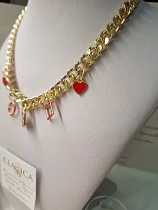 Collana Classica donna groumette con pendenti ross