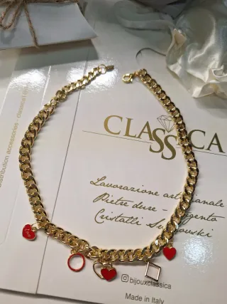 Collana Classica donna groumette con pendenti ross