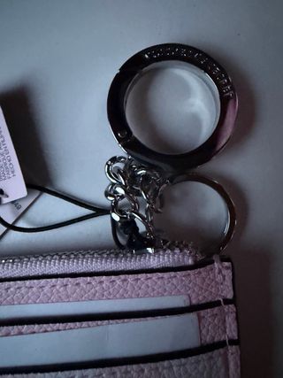 Tarjetero Victoria's Secret Rayas Rosa Blanco