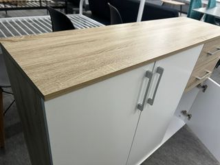 Aparador 3 puertas 2 cajones blanco y madera