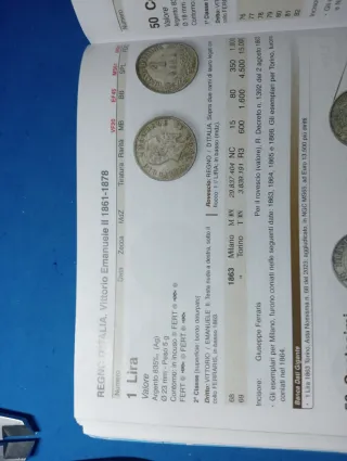 Moneta Regno d'Italia 1 Lira Argento