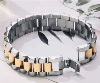 Bracciale Uomo Acciaio Bicolore Oro & Argento