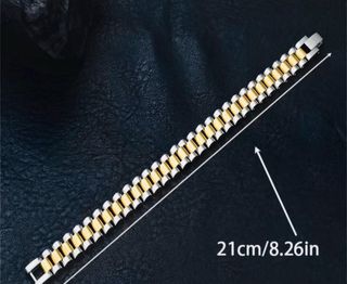 Bracciale Uomo Acciaio Bicolore Oro & Argento