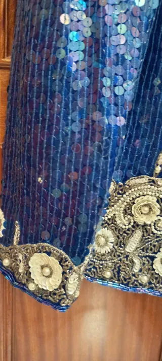 Americana lentejuelas azul y dorada