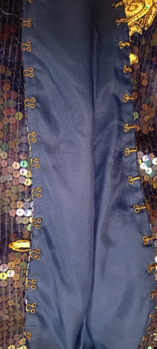 Americana lentejuelas azul y dorada