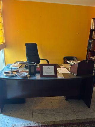 Mesa de despacho cristal y madera