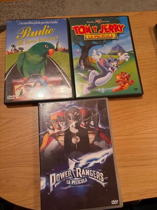 DVDs Infantiles Paulie, Tom y Jerry, Power Rangers