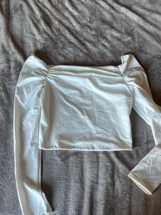 Top blanco manga larga