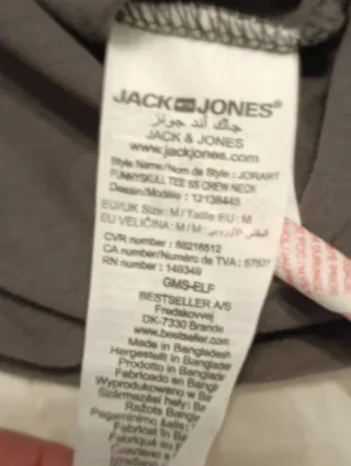 Camiseta Jack & Jones Gris Calavera Hipster T. M