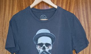 Camiseta Jack & Jones Gris Calavera Hipster T. M