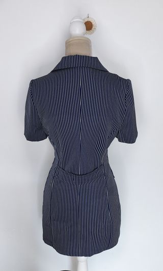 Chaqueta Globulo azul a rayas estilo retro