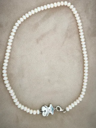 Collar perlas Tous oso plata