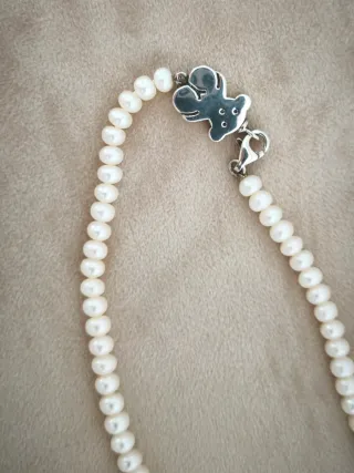 Collar perlas Tous oso plata
