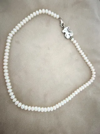 Collar perlas Tous oso plata