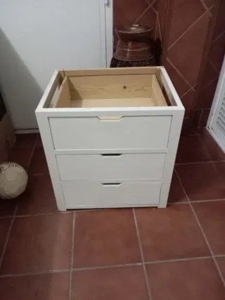 Cajonera Armario Blanco Madera maciza