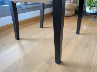 Juego 6 sillas salón tela y madera