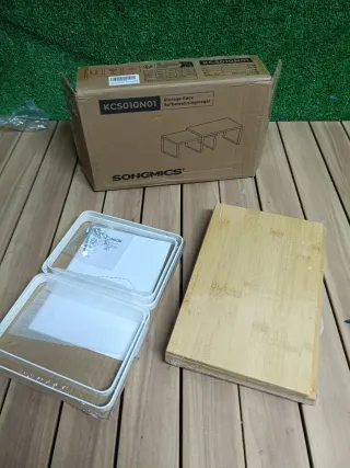 Juego 4 Estantes Cocina SONGMICS Bambú