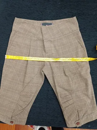 Pantalón pirata cuadros Fornarina marrón