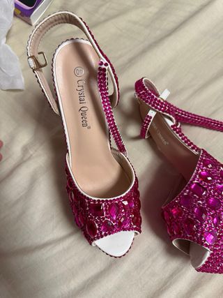 Sandalias Crystal Queen Brillantes Rosa