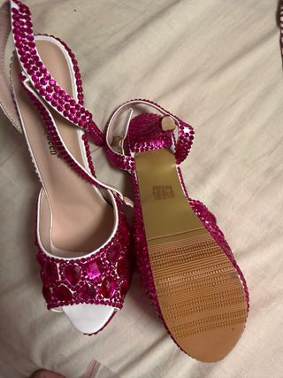 Sandalias Crystal Queen Brillantes Rosa