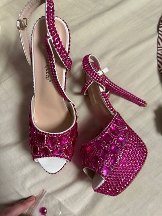 Sandalias Crystal Queen Brillantes Rosa