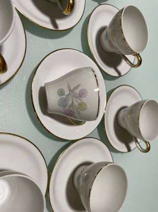 Cafetera y azucarero de porcelana 8 tazas café