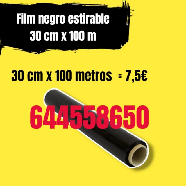 Film negro estirable 30cm x 100m