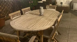 Mesa y Sillas de Teka para Terraza