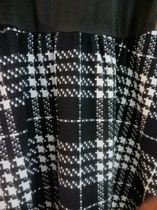 Vestido SHEIN cuadros blanco y negro